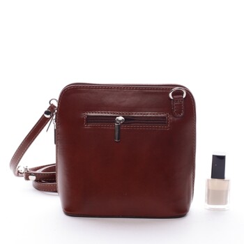 Dámská kožená crossbody kabelka tmavě hnědá - Delami Hannah