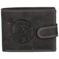 Pánská kožená peněženka černá - Delami Aroga Lev