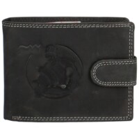Pánská kožená peněženka černá - Delami Aroga Vodnář