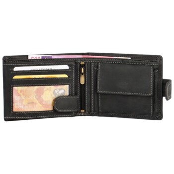 Pánská kožená peněženka černá - Delami Aroga Střelec