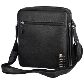 Pánská kožená crossbody taška černá - Katana Aleta