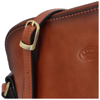 Dámská kožená crossbody kabelka hnědá - Katana Erno