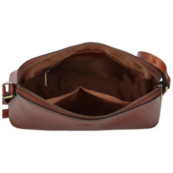 Dámská kožená crossbody kabelka hnědá - Katana Erno