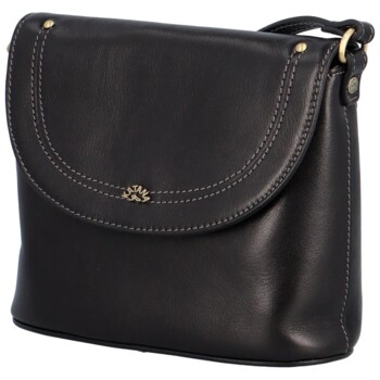 Dámská kožená crossbody kabelka černá - Katana Elvírana