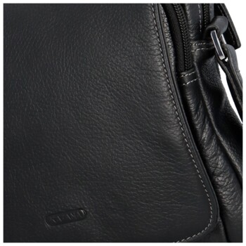 Pánská kožená crossody taška černá - Katana Ruweno