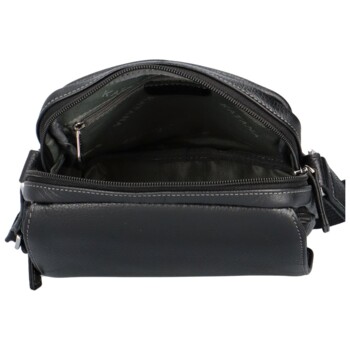 Pánská kožená crossody taška černá - Katana Ruweno