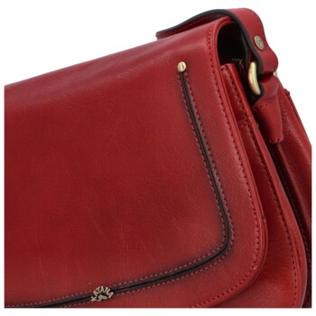 Dámská kožená crossbody kabelka tmavě červená - Katana Versa B