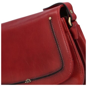 Dámská kožená crossbody kabelka tmavě červená - Katana Versa B