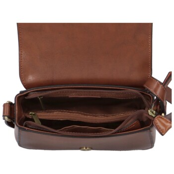 Dámská kožená crossbody kabelka hnědá - Katana Vureno