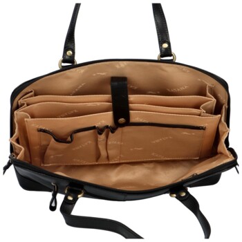 Dámská kožená kabelka černá - Katana Leopold