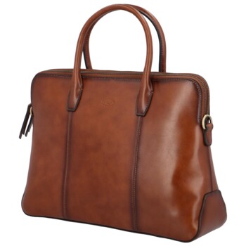Luxusní kožená dámská business kabelka hnědá - Katana Floppy