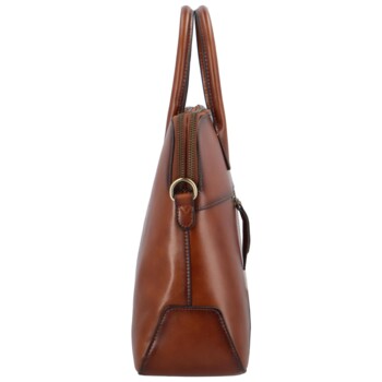 Luxusní kožená dámská business kabelka hnědá - Katana Floppy