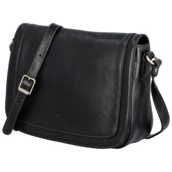 Dámská kožená crossbody kabelka černá - Katana Ladybona