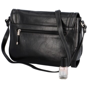 Dámská kožená crossbody kabelka černá - Katana Ladybona