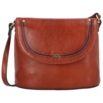Dámská kožená crossbody kabelka hnědá - Katana Elvírana