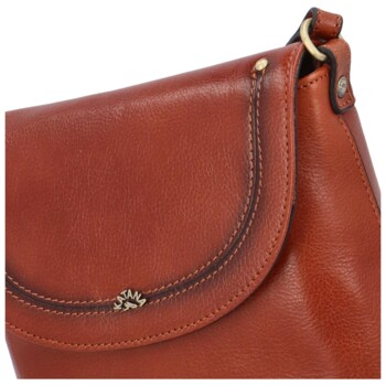 Dámská kožená crossbody kabelka hnědá - Katana Elvírana