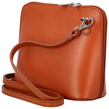 Dámská kožená crossbody kabelka koňaková - ItalY Hannah