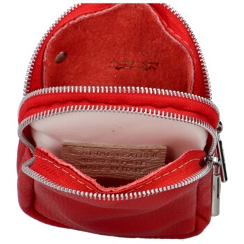 Dámské kožené crossbody pouzdro červené  - Delami Valli