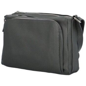 Dámská kožená crossbody kabelka tmavě šedá - ItalY Bandit
