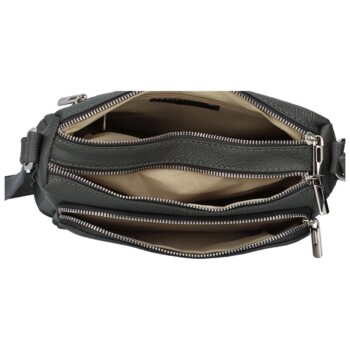 Dámská kožená crossbody kabelka tmavě šedá - ItalY Bandit