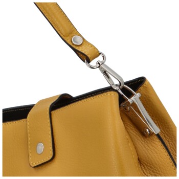 Dámská kožená kabelka do ruky tmavě žlutá - ItalY Auren