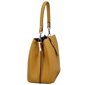 Dámská kožená kabelka do ruky tmavě žlutá - ItalY Auren