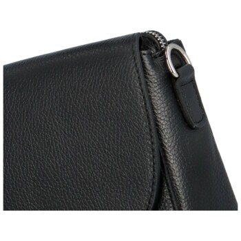 Dámská kožená crossbody kabelka černá - Delami Juliane