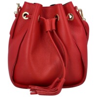 Dámská kožená kabelka přes rameno červená - Delami Volira