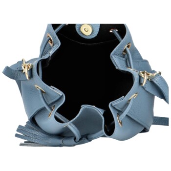 Dámská kožená kabelka přes rameno modrá - Delami Volira