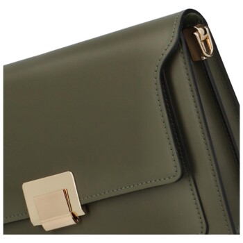 Dámská kožená crossbody tmavě zelená - Delami Lilly