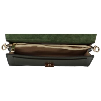 Dámská kožená crossbody tmavě zelená - Delami Lilly