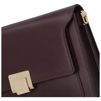 Dámská kožená crossbody bordo - Delami Lilly