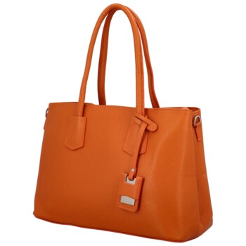 Dámská kožená kabelka přes rameno oranžová - Delami Surevy