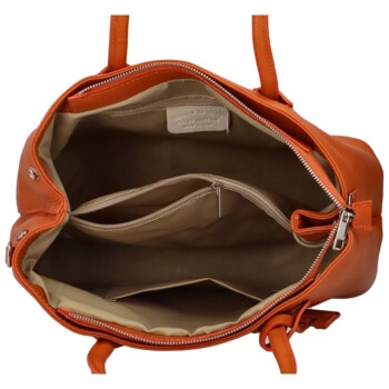 Dámská kožená kabelka přes rameno oranžová - Delami Surevy
