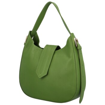 Dámská kožená kabelka přes rameno světle zelená - Delami Denni