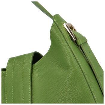 Dámská kožená kabelka přes rameno světle zelená - Delami Denni