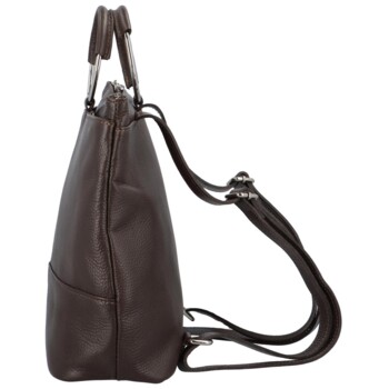 Dámský kožený batůžek tmavě hnědý - Delami Joyce