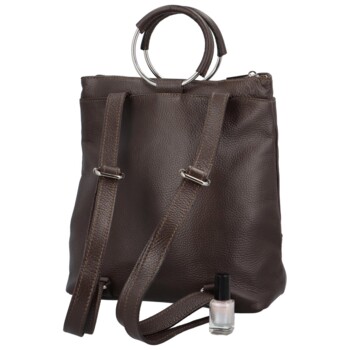 Dámský kožený batůžek tmavě hnědý - Delami Joyce