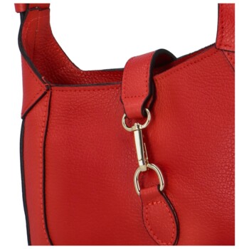 Dámská kožená kabelka přes rameno červená - Delami Levellois