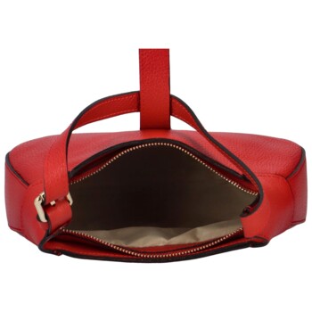 Dámská kožená kabelka přes rameno červená - Delami Levellois