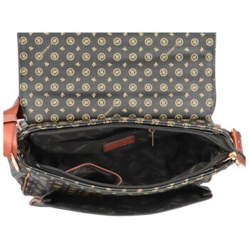 Trendy dámská crossbody kabelka s módním potiskem černo-hnědá - Coveri Segunda