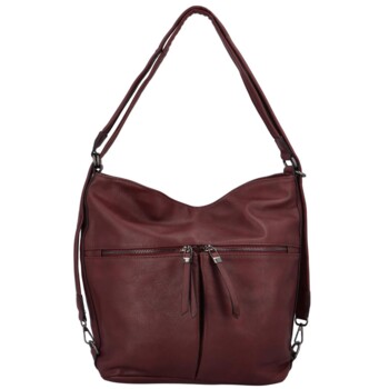 Dámská koženková kabelka-batoh červená - Romina Geria