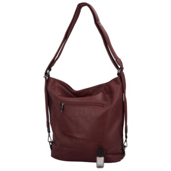 Dámská koženková kabelka-batoh červená - Romina Geria