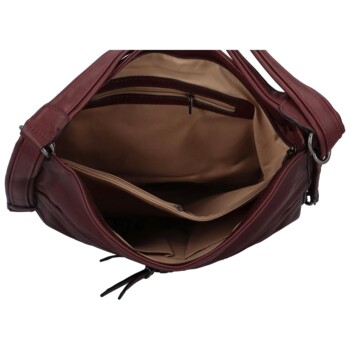 Dámská koženková kabelka-batoh červená - Romina Geria