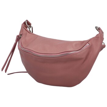 Dámská kožená ledvinka růžová - Delami Vanito