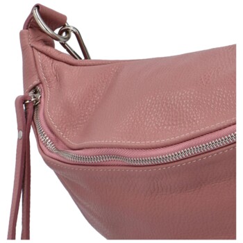 Dámská kožená ledvinka růžová - Delami Vanito