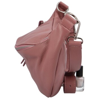 Dámská kožená ledvinka růžová - Delami Vanito