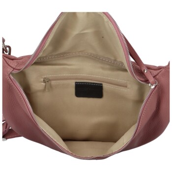 Dámská kožená ledvinka růžová - Delami Vanito