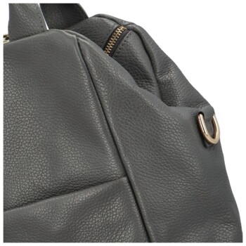 Dámský kožený batoh kabelka tmavě šedý - Delami Norzeus