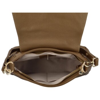 Dámska kožená crossbody khaki - Delami Yvette